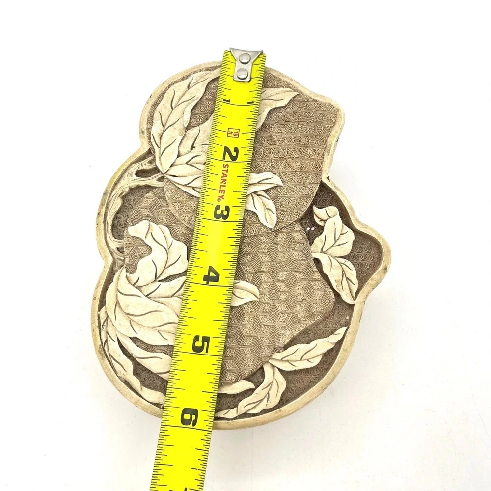Vintage 1982 Ivory Dynasty Faux‎ Cinnabar Carved Trinket Jewelry Box